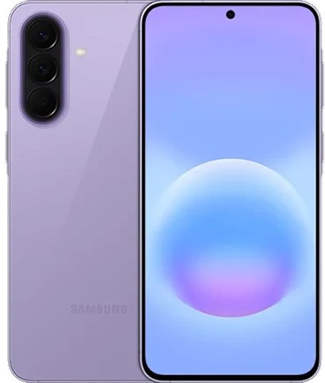Samsun A25 mobile phone in light purple color
