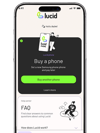 Lucid app buy a phone screen mockup